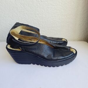 Fly London Black Wedges